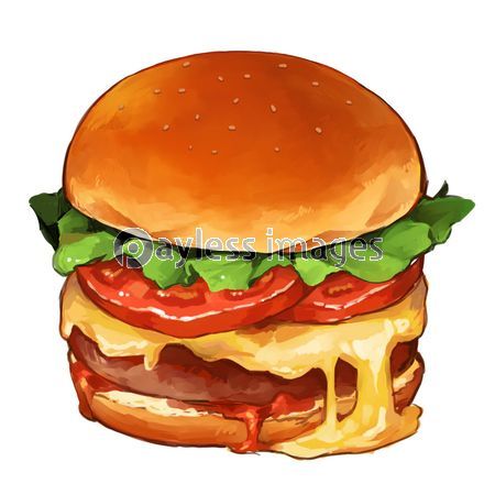 Hamburger Drawing, Burger Drawing, Japanese Food Illustration, Food Art Painting, Studying Food, Foodie Art, Food Artwork, Kawaii Cooking, Food Clipart