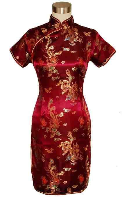 Red Chinese Dress, Phoenix Pattern, Asian Dresses, Qi Pao, Chinese Style Dress, Dragon Phoenix, Chinese Dresses, Chinese Costume, Chinese Fashion