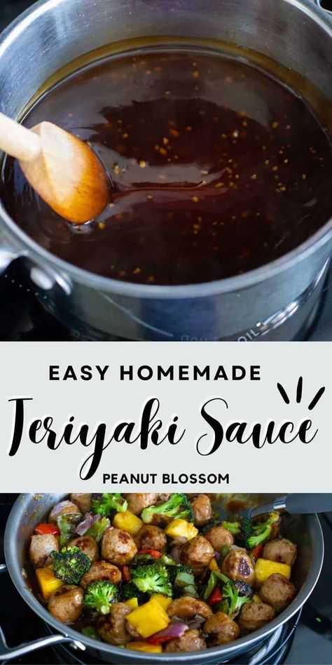 Thick Teriyaki Sauce in 5 Minutes Low Calorie Teriyaki Sauce, Terriaki Sauce Easy, Panda Express Teriyaki Sauce, How To Make Teriyaki Sauce, Teriyaki Sauce Healthy, Thick Teriyaki Sauce, Teriyaki Sauce Chicken, Easy Teriyaki Sauce, Teriyaki Stir Fry Sauce