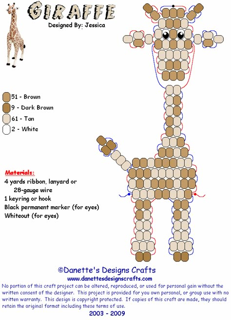 Free Pony Bead Animal Patterns, Bead Pet Patterns, Lion Pony Bead Pattern, Perler Beads Giraffe, Elephant Bead Pattern, Giraffe Pony Bead Pattern, Beaded Buddies, Giraffe Bead Pattern, Pony Bead Animals Patterns