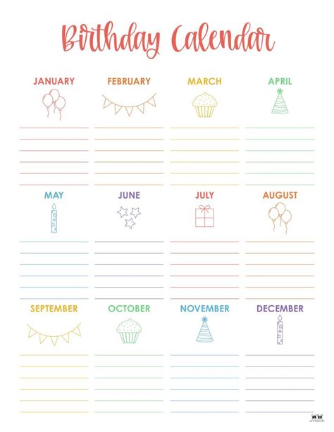 Birthday Calender Ideas For Work, Birthday Tracker Template, Birthday List Template Free Printable, Monthly Birthday Board Ideas For Work, Birthday Tracker Printable Free, Birthday Calendar Craft, Birthday Calendar Ideas, Birthday List Template, Birthday Calendar Classroom