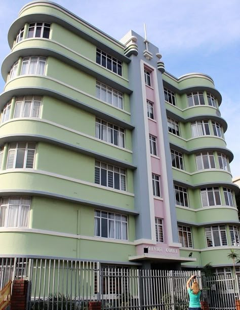 12 of Durban's Art Deco Buildings you will just Adore anneroselt.com Exterior Building Design, Streamline Moderne Architecture, Art Deco Exterior, Art Deco Houses, Sphere Art, Durban South Africa, Art Deco Interior Design, Streamline Moderne, Coastal City