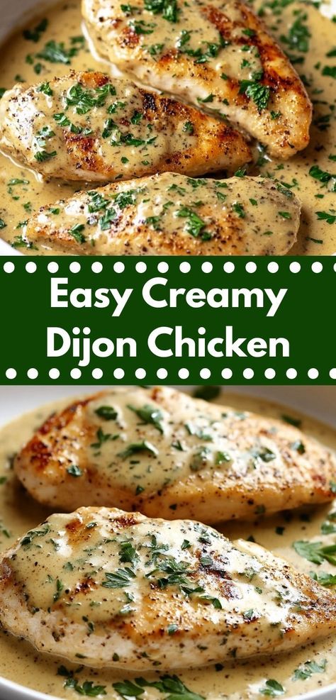 Need a reliable recipe that pleases the whole family? This Creamy Dijon Chicken is a winner among easy dinner recipes, featuring a luscious sauce that pairs beautifully with rice or pasta for a complete meal. Creamy Dijon Chicken, Dijon Chicken Recipes, Creamy Sauce For Chicken, Chicken Recipe For Dinner, Easy Diner, Creamy Dijon, Mustard Chicken Recipes, Making Chicken, Dijon Chicken