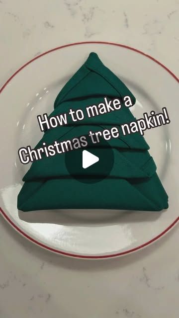 Tree Napkin Fold, Christmas Tree Napkin Fold, Christmas Tree Napkin, Tree Napkin, Christmas Tree Napkins, How To Make Christmas Tree, Napkin Folding, How To Fold, Xmas Tree