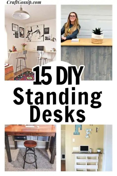 With more and more people working from home, the need for a comfortable and ergonomic workspace has become increasingly important. Standing desks have become a popular option for those seeking a he… Standing Desk Diy, Standing Desk Plans, Standing Desk Design, Ergonomic Workspace, Diy Standing Desk, Diy Bar Stools, Standing Desk Office, Traditional Desk, Candles Diy