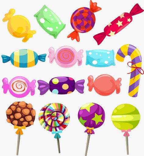 Candy Pictures, Candy Images, Candy Clipart, Candy Stickers, Candy House, Candyland Party, Candy Theme, Colorful Candy, Willy Wonka