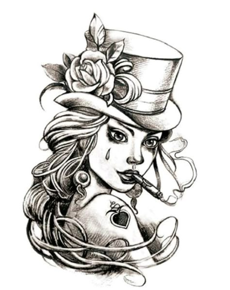 Small Wave Tattoo, Tattoos Nature, Catrina Tattoo, Pin Up Girl Tattoo, Skull Girl Tattoo, Steampunk Tattoo, Fan Tattoo, Kunst Tattoos, White Tattoos