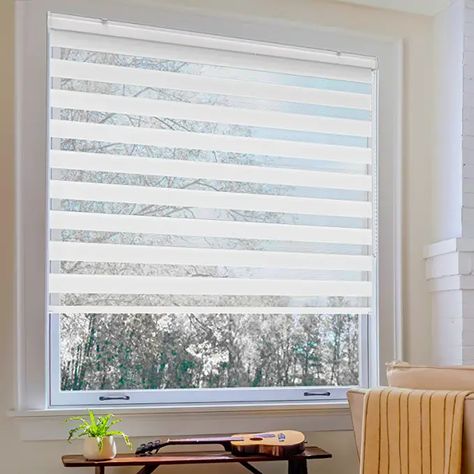 Amazon.com: Bliwans Zebra Blinds, Dual Layer Zebra Blinds for Windows, Window Shades for Light Filtering and Privacy Light Control for Day and Night, Window Blinds for Home and Office,31" W X 64" H - White : Home & Kitchen Transitional Window Treatments, Sheer Roller Shades, Privacy Blinds, Light Filtering Shades, Room Blinds, Zebra Shades, Select Blinds, Privacy Shades, Zebra Blinds