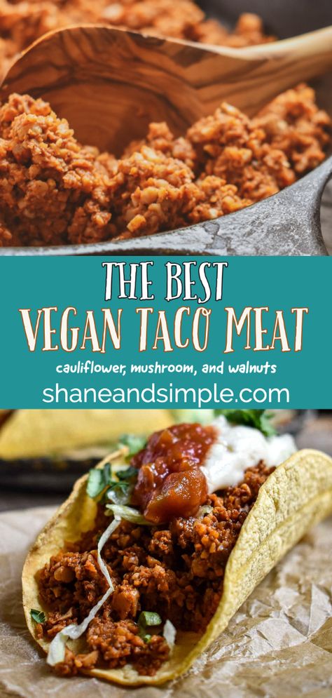 No Oil Vegan Recipes Plant Based, Wfpb Mexican Recipes, Vegan Mexican Recipes Plant Based, Raw Vegan Taco Meat, Best Vegan Tacos, Vegan Whole Food Recipes Plant Based, Plant Meat Recipes, How To Make Plant Based Meat, No Meat Tacos