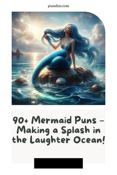 Visit Website Mermaid Jokes, Ocean Puns, Mermaid Humor, Puns Funny, School Of Fish, Best Puns, Puns Jokes, Make Waves, Word Play