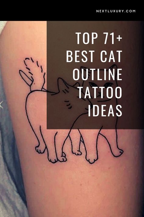 Tattoo Of Cats Ideas, Best Friend Matching Cat Tattoos, Cat Owner Tattoo Ideas, Pet Memorial Tattoo Cat Ideas, Fluffy Cat Outline Tattoo, Minimalist Cat Tattoo Simple, Cat Person Tattoo, Silhouette Cat Tattoo, Unique Cat Tattoo Ideas