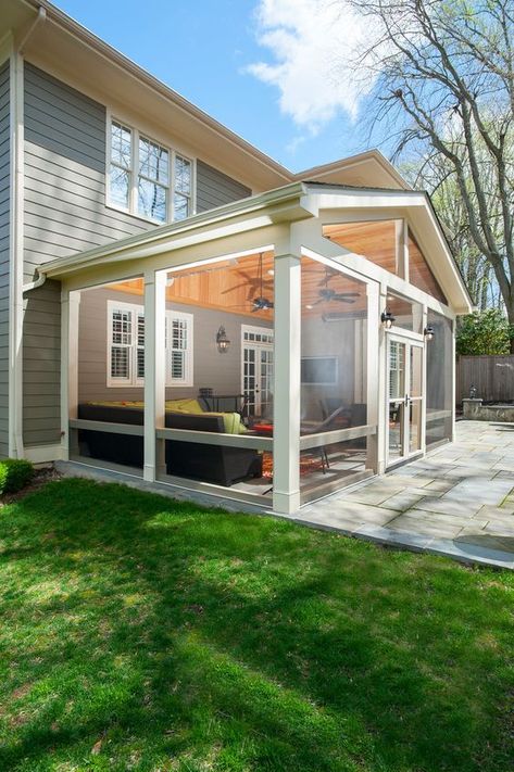 Landscaping Around Screened In Porch, Screened In Porch By Pool, Walk Out Bedroom Patio, Backyard With Screened In Porch, Deck Off Back Of House Patio, Screened In Patio On Concrete, Screened In Patio Ideas, Screened In Porch And Patio, Screened Pergola