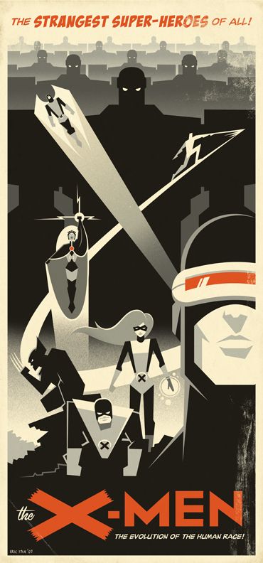 X-men Poster, Art Geek, Art Deco Poster, Deco Poster, Bd Comics, Uncanny X-men, Geek Art, Marvel X, Comic Book Characters