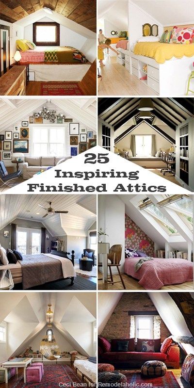 Start using that attic space! There are so many ways to utilize the space and we've got a bunch of ideas for inspiration. 25 Inspiring Finished Attics via Remodelaholic.com #remodel #attic #remodelaholic Bedroom Attic, Attic Room Ideas, Attic Makeover, Attic Renovation Ideas, Finished Attic, Attic Playroom, Attic Loft, Small Attic, Attic Conversion