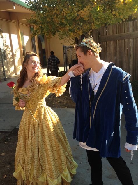 Beauty And Beast Outfits, Beast From Beauty And The Beast Costume, Modern Beauty And The Beast Costume, Beauty And The Beast Beast Costume, Beauty And The Beast Halloween Couple, Beauty Beast Costume, Bell Beauty And The Beast Costume, Belle And Adam Costume, Beauty And The Best Couple Costume