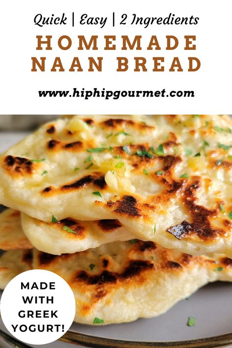 garlic naan bread piled on double plates Yogurt And Flour Naan Bread, 3 Ingredient Naan Bread With Yogurt, Naan Bread Recipe Yogurt, Naan Recipe With Yeast, Rice Flour Naan Bread, Naan Bread No Yeast, Naan With Yogurt, Easy Naan Bread Recipe Greek Yogurt, Naan Yogurt Recipe