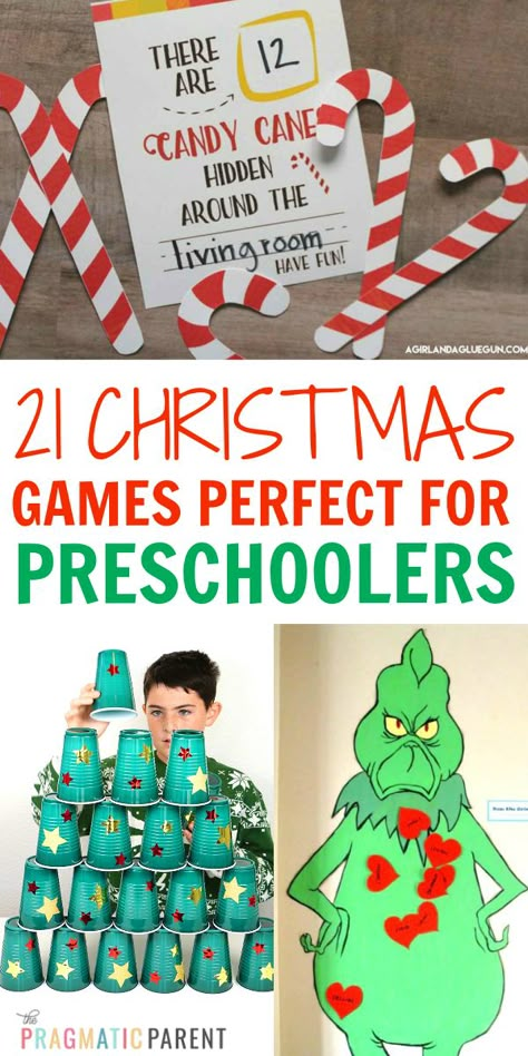 Best Christmas Games for Preschoolers in the classroom, or at home with family during the holidays. Simple & fun Christmas Games perfect for preschoolers, but work for kids of all ages too. #christmasgames #christmasgamesforkids #christmasgamesforpreschoolers #christmasactivitiesforkids #classroomchristmasparty #christmaspartygames #christmaspartygamesforkids Christmas Games For Preschoolers, Preschool Christmas Games, Best Christmas Games, Preschool Christmas Party, Christmas Games To Play, Classroom Christmas Party, Christmas Party Games For Kids, Games For Preschoolers, Christmas Games For Adults