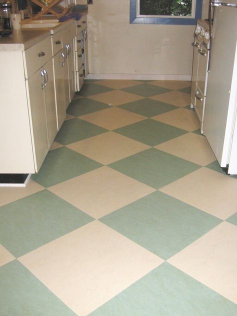 Natural Linoleum — Naturlich Flooring Marmoleum Floors Kitchen, Linoleum Flooring Kitchen, Checkered Floor Kitchen, Dr Zoidberg, Dollhouse Walls, Vct Flooring, Painted Wooden Floors, Marmoleum Floors, Wait Until Dark