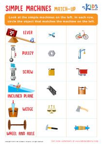 Simple Machines Worksheet, Simple Machines Preschool, 6 Simple Machines, Simple Machines Activities, Simple Machine Projects, Human Life Cycle, Grade 2 Science, Counting Practice, Vocabulary Quiz