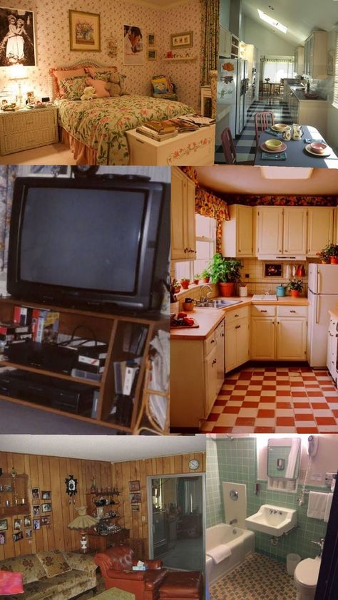 2000 House Aesthetic, 90s House Layout, 90s House Interior Design, Early 2000s House Aesthetic, 90’s House, 2000s House Aesthetic, 90s House Interior, Early 2000s Kitchen, 90s Home Aesthetic