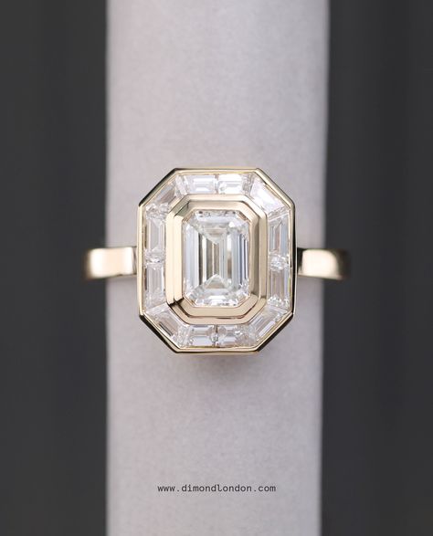 Emerald Cut Diamond Engagement Rings — Dimond London | Bespoke Jewellery & Engagement Rings Art Deco Engagement Ring Emerald, Emerald Cut Diamond Engagement Rings, Diamond Engagement Rings Cushion, Emerald Ring Engagement Diamond, Antique Diamond Engagement Rings, Pear Diamond Engagement Ring, Marquise Diamond Engagement Ring, Emerald Cut Diamond Engagement, Cute Engagement Rings