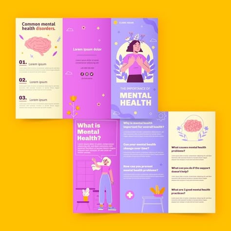 Free vector flat world mental health day... | Free Vector #Freepik #freevector #education-template #brochure-template #brochure #broucher-design