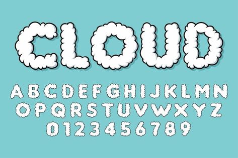 Alphabet cloud bubble cute typography se... | Premium Vector #Freepik #vector #background #design #texture #cloud Bubble Typography, Typography Design Alphabet, Bubble Graffiti, Cloud Typography, Fonts Bubble, Cloud Bubble, Graffiti Alphabet Styles, Edgy Fonts, Alfabet Font