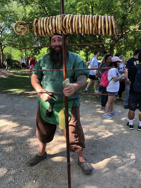 Scarborough Renaissance Fair - Pretzel Man - One of my favorite vendors - medieval historical fun! Medieval Carnival, Medieval Fair, Medieval Party, Medieval Festival, Soft Pretzel, Ren Fair, Medieval Life, Forgotten Realms, Fair Games