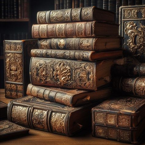 Good morning and happy Earth Day. In the style of Dark Academia we have an image of weathered, leather-bound tomes resting upon antique wooden shelves, their intricate gold embossing catching the faint light. Each book is filled with ancient knowledge, their pages worn but rich with stories of times past. Amidst the nostalgia, a reminder to us that like the wisdom within these books, our Earth too holds tales of resilience and ageless beauty that we need to cherish and preserve on this Earth ... Knowledge And Wisdom Aesthetic, Ancient Books Aesthetic, Old Books Aesthetic, Gothic Library, Alaska Cabin, Beautiful Libraries, Private Library, Gold Embossing, Beautiful Library