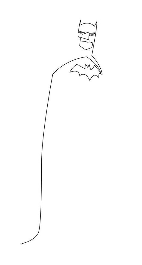 Batman Art Drawing, Batman Tattoo, Single Line Drawing, Simple Line Drawings, Continuous Line Drawing, One Line Drawing, Batman Art, Wire Sculpture, Abstract Line Art