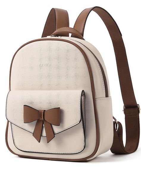 The small backpack purse for women with charm bowknot decoration, looking cute and will catch everyone's eyes. The backpack purse for women is fashion and cute design, can go complement any outfit. Galaxy Backpack, Small Backpack Purse, Small Leather Backpack, Purse Casual, Kate Spade Backpack, Cute Mini Backpacks, Trendy Stuff, Backpack Outfit, Mini Backpack Purse