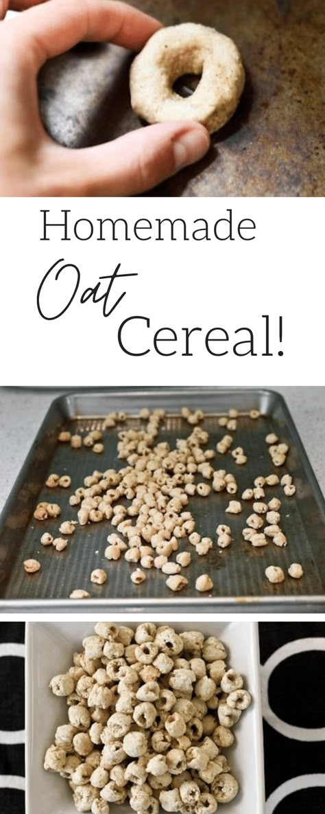 Can you make cereal at home? Yes! This Homemade Toasted Oat Cereal Recipe will remind you of those O's you loved as a child. Cold Cereal Recipes, Homemade Vegan Cereal, Homemade Cold Cereal, Oat Cereal Recipe, Homemade Cheerios, Home Made Cereal Recipes, Cereal Recipes Homemade, How To Make Cereal, Vegan Cereal