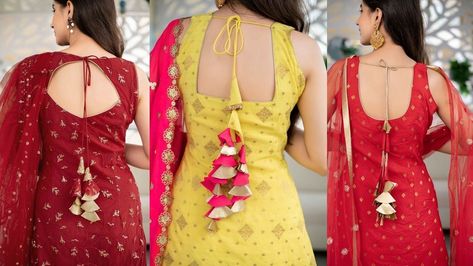 Backless Suit Designs, Unique Back Neck Designs For Suits, Dress Designs For Stitching, Makeover Makeup, Punjabi Bride, Beauty Makeover, Punjabi Outfits, Dressing Ideas, Neck Designs For Suits