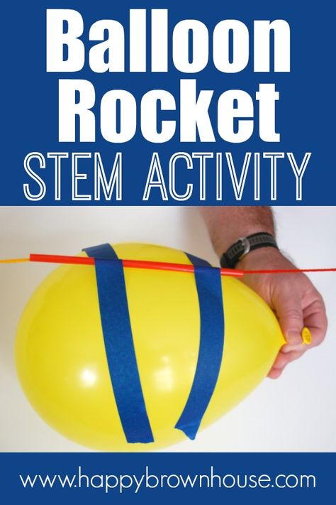 Kids will love this Balloon Rocket STEM Activity! You only need a few materials to have an afternoon of fun. Trust me, kids will want to do this science activity over and over again. #STEM #kids #science Balloon Science Experiments, Stem Kids, Balloon Rocket, Kids Stem Activities, Space Activities For Kids, Fun Stem Activities, Space Week, Science Week, Preschool Stem