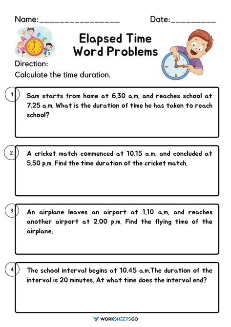 Elapsed Time Word Problems Time Worksheets Grade 3, Elapsed Time Worksheets, Word Problems 3rd Grade, Elapsed Time Word Problems, Time Word Problems, Problem Solving Worksheet, 5th Grade Worksheets, Addition Words, Addition Word Problems