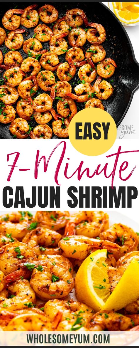 Cajun ShrimpCoconut Shrimp Lemon Garlic Shrimp Greek Shrimp Bacon Wrapped Shrimp  - Love seafood and Cajun cuisine? Get ready to jazz up your dinner routine with my latest creation: a mouthwatering Cajun shrimp recipe that’s bursting with flavor and oh-so-easy. I make this when I want to give my sauteed shrimp a nice kick… a.k.a. when my kids aren’t home. 😉 Mission accomplished. And if you have my Cajun spice blend (or a store-bought version) on hand, you literally need just 4 ingredients to ma Cajun Sauteed Shrimp, Easy Skillet Shrimp Recipes, Cajun Lemon Pepper Garlic Butter Sauce, Shrimp Recipes Sauteed, Best Way To Season Shrimp, Old Bay Seasoning Recipe Shrimp, Healthy Sauteed Shrimp, Kapow Shrimp Montanas, Cajun Shrimp Marinade