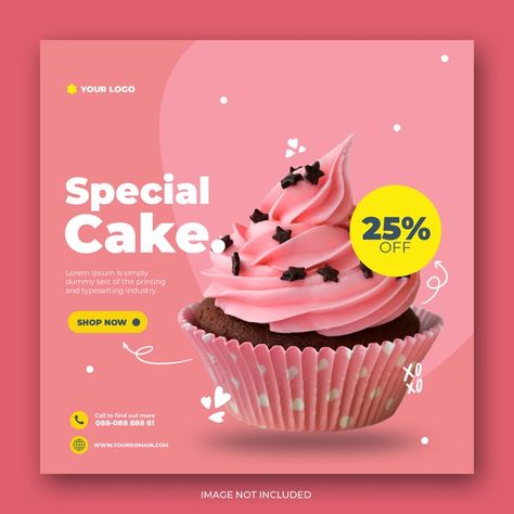 Cute cake instagram post template | Premium Psd #Freepik #psd #food Cake Instagram, Ad Banner, Banner Design Inspiration, Desain Editorial, Cute Cake, Feed Insta, Instagram Template Design, Publicidad Creativa, Graphic Design Ads