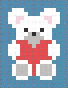 Teddy Bear Perler Bead Pattern, Valentine’s Day Pixel Art, Love Perler Beads, 32 Pixel Art, Perler Bead Valentine Patterns, Valentines Day Pixel Art, Alpha Patterns Heart, Valentine Pixel Art, Heart Pixel Pattern