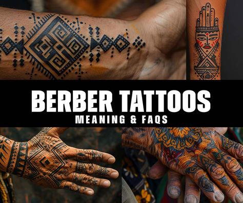 What are the cultural and symbolic meanings behind Berber tattoos? Berber Tattoo Meaning, Berber Tattoo Symbols, Arab Tattoos For Women, Moroccan Tattoo, Amazigh Tattoos, Berber Tattoo, Witchcraft Tattoos, Evil Eye Tattoo, Symbolic Meanings