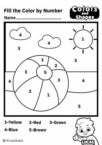 Colour By Numbers Printable For Kids, Attention Worksheets For Kids, Color By Number Printable Free Preschool, Simple Color By Number, Toys Coloring Pages, Writing The Alphabet, Color By Number Worksheet, Free Printable Alphabet Worksheets, Kindergarten Coloring