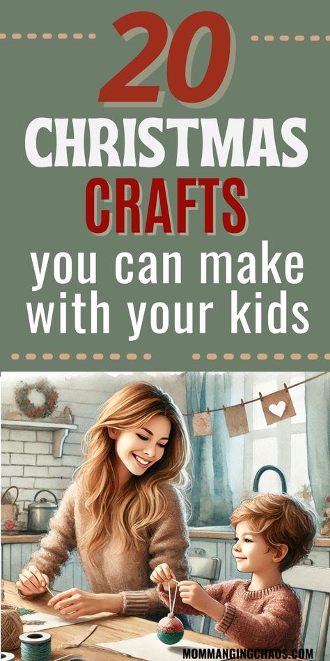 Get into the holiday spirit with these fun and festive Christmas craft ideas. Perfect for creating beautiful, budget-friendly decorations, thoughtful handmade gifts, and memorable holiday projects with the whole family. Embrace your creativity while saving money and making the season special.  Inexpensive Christmas Crafts For Kids - Cheap Christmas Crafts For Kids - Christmas Crafts For Older Kids - Elementary Christmas Crafts - Easy Christmas Crafts For Kids Christmas Craft For Family, Christmas Crafts To Do With Family, Kids Diy Gifts For Christmas, Diy Christmas Decor With Kids, Diy Christmas Crafts For Kids To Make, Christmas Crafts For All Ages, Fun Things To Do With Kids For Christmas, Christmas Craft For Elementary Kids, Christmas Gifts To Make With Kids