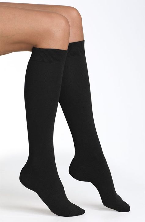 Pin for Later: 20 Fashion Trends Every '90s Girl Remembers Knee-High Socks Nordstrom Knee High Socks ($9) Black Knee High Socks, Hogwarts Uniform, Harry Potter Dr, Trouser Socks, Dr Wardrobe, Popsugar Fashion, Preppy Look, Women's Socks, Black Socks