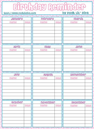 Birthday Reminder Printable so you can remember birthdays and for kids to know when birthdays are - Fun with Mama Reminder Printable, Family Birthday Calendar, Birthday Tracker, Birthday Reminder, Home Management Binder, Birthday Calendar, Organization Printables, Planner Printables Free, Printables Free