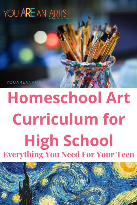 Homeschool High School Art, Teaching Art History High Schools, Art History For Middle School, High School Art Curriculum Lesson Plans, Art History Curriculum High School, Art Curriculum Planning Middle School, Highschool Art Project Ideas Easy, Art History Lessons High School, High School Art Curriculum Map