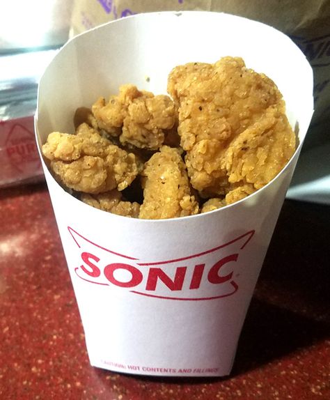 Richard Reviews Everything : Sonic Drive-In Jumbo Popcorn Chicken Sonic Food Drive In, Sonic Food, Sonic Fast Food, Bussin Food, Snack Aesthetic, Apple Dump Cake Recipe, Popcorn Chicken Recipe, Date Food, Apple Dump Cake