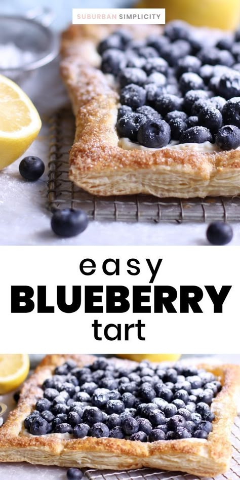 Tart With Puff Pastry, Recipe With Puff Pastry, Blueberry Tart Recipe, Blueberry Recipe, Dessert Oreo, Blueberry Tart, Tiramisu Dessert, Desserts Keto, Pastry Recipe