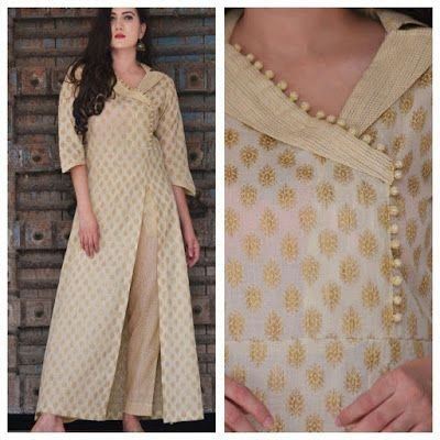 30 Stylish Potli button neck designs for kurtis and salwar suits | Bling Sparkle Neck Designs For Kurtis, Designs For Kurtis, Suit Neck Designs, Silk Kurti Designs, Neck Patterns, Indian Kurti Designs, Kurti Sleeves Design, New Kurti Designs, Simple Kurta Designs