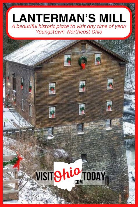 Step back in time with a visit to Lanterman’s Mill in Youngstown, Northeast Ohio! This historic gem offers stunning views, peaceful trails, and a glimpse into Ohio’s milling past. Be sure to visit Lanterman’s at Christmas for a magical holiday experience. It’s the perfect spot for photos, family outings, or a cozy winter date. Save this for your next Northeast Ohio adventure! 🎄 #LantermansMill #HistoricOhio #VisitOhioToday #Ohio #OhioWinter Amazing Waterfall, Youngstown Ohio, Ohio Travel, Scenic Road Trip, Family Outings, Northeast Ohio, Family Outing, Place To Visit, Cozy Winter