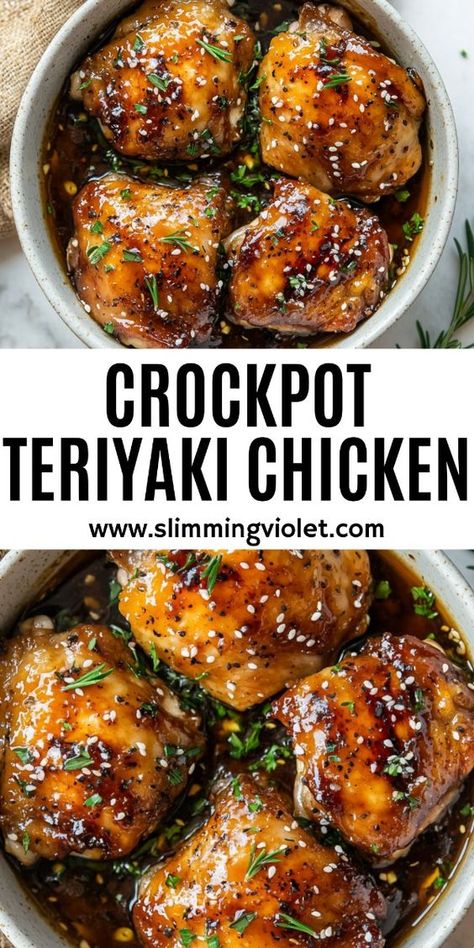 Healthy Crockpot Asian Chicken, Easy Tasty Crockpot Meals, Copycat Teriyaki Chicken, Teriyaki Chicken Crockpot Recipes, Crockpot Recipes Teriyaki Chicken, Crockpot Shoyu Chicken, Homemade Chicken Teriyaki, Crockpot Chicken No Dairy, Asian Chicken Thighs Crockpot