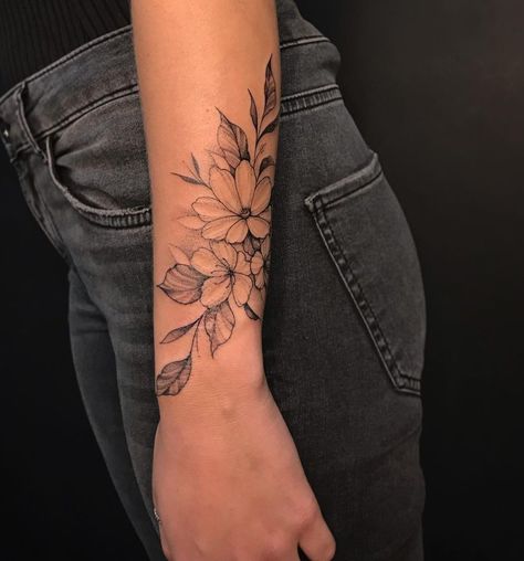 Wrap Around Wrist Tattoos, Side Wrist Tattoos, Half Sleeve Tattoos Forearm, Wrap Around Tattoo, Wrap Tattoo, Flower Wrist Tattoos, Forarm Tattoos, Forearm Tattoo Women, Wrist Tattoos For Women